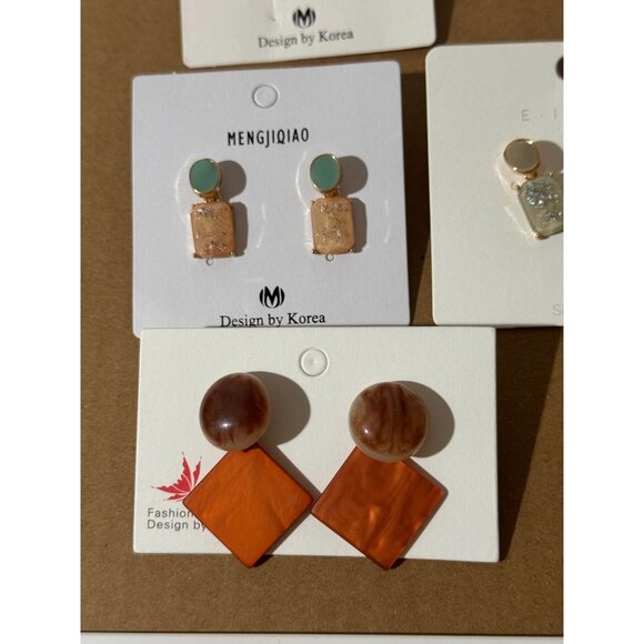 Beonon Earrings Set for Women 10 Pairs Geometric Drop Oil Earrings - Picture 4 of 7